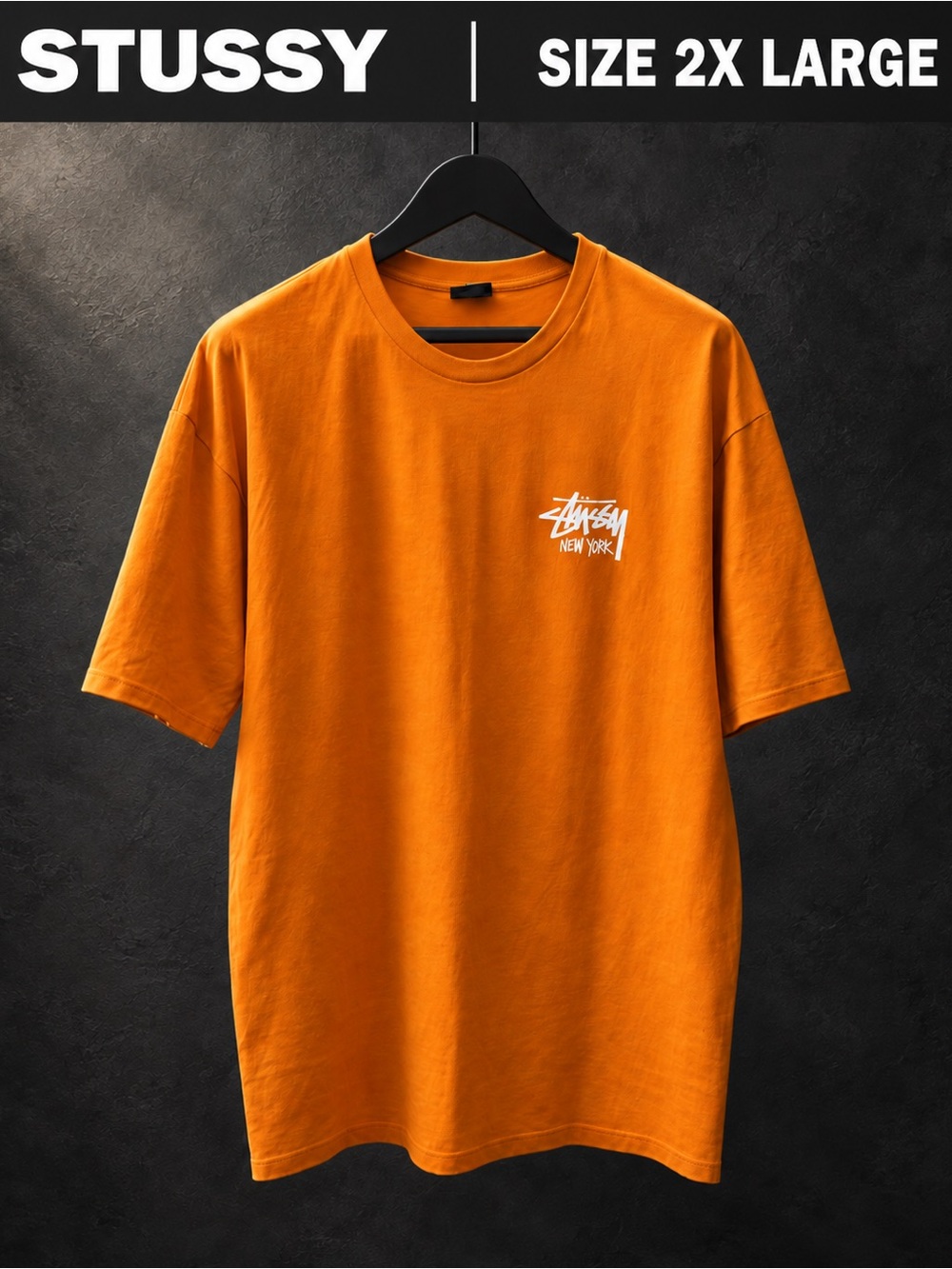 Stussy New York Chapter Tee XXL Rare Orange Archive Color NWOT - Picture 2 of 3